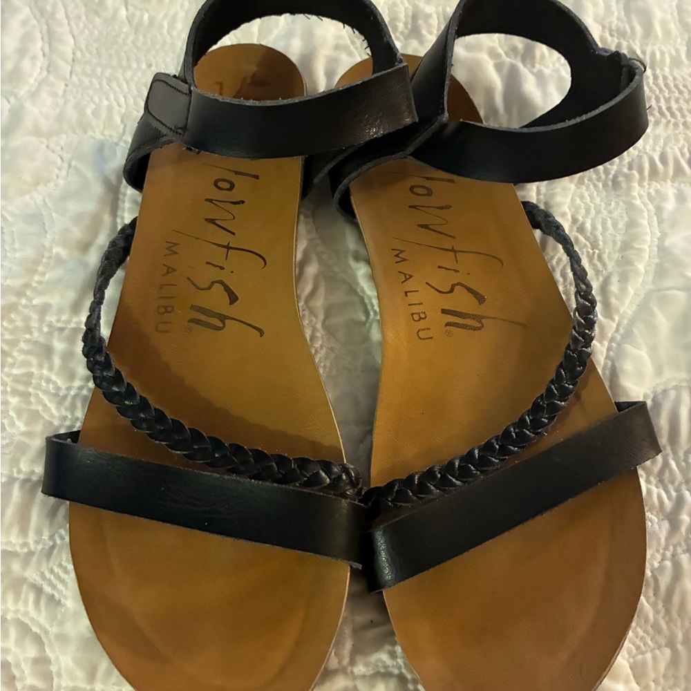 Malibu Black and Tan Women's Sandals